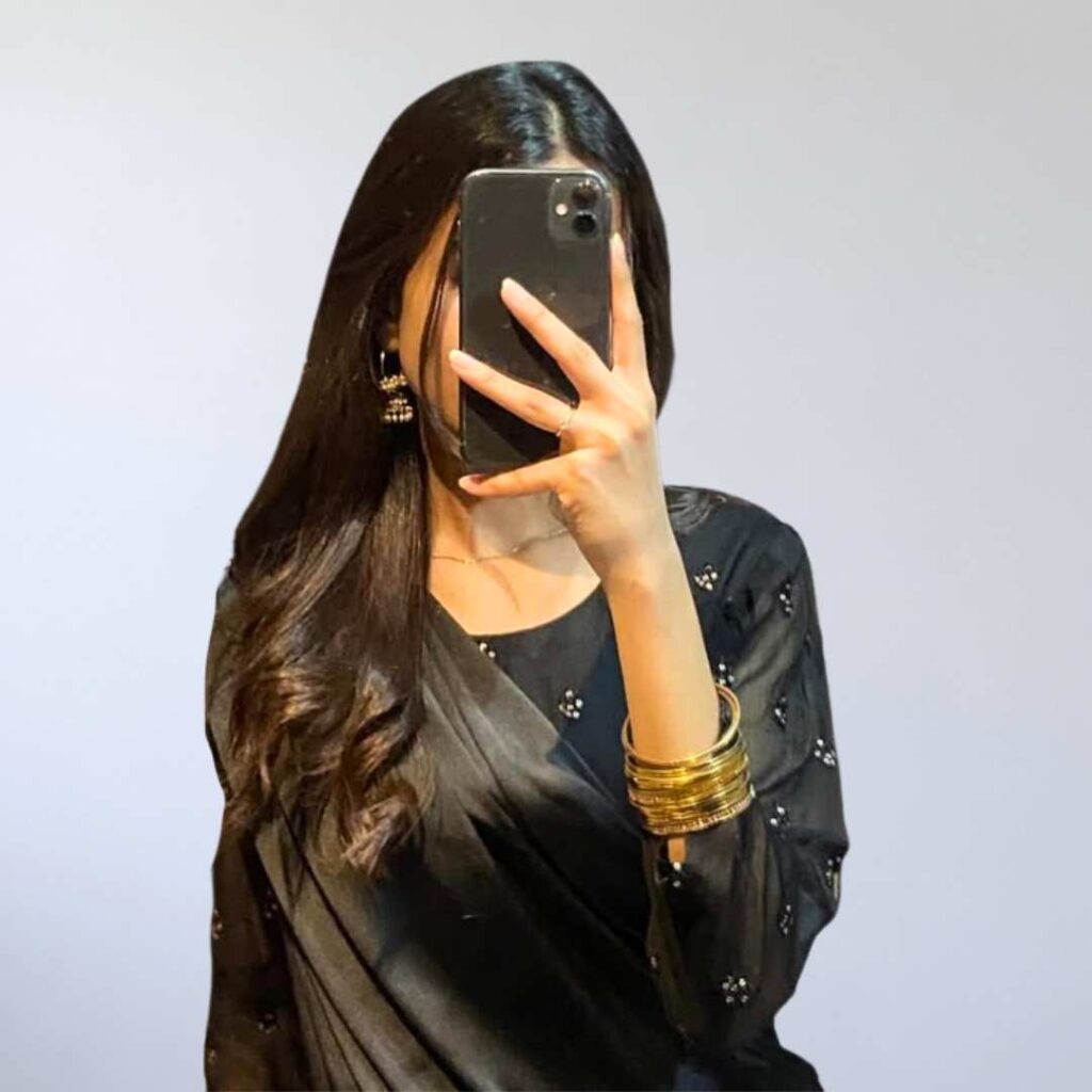  Hidden Face Black Saree DP Photos